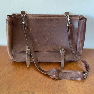 J Crew saddle leather vintage-style messenger bag/satchel
